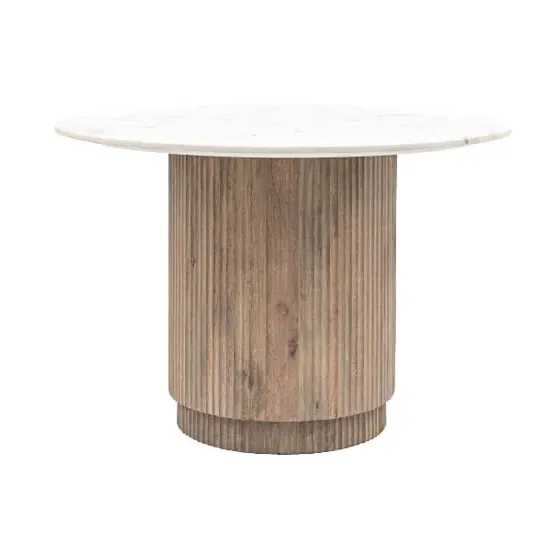 Madrid Round Dining Table - White, Marble