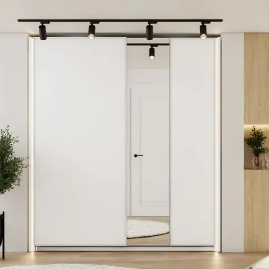 Madrid Wardrobe with 2 Sliding Doors and LED - White