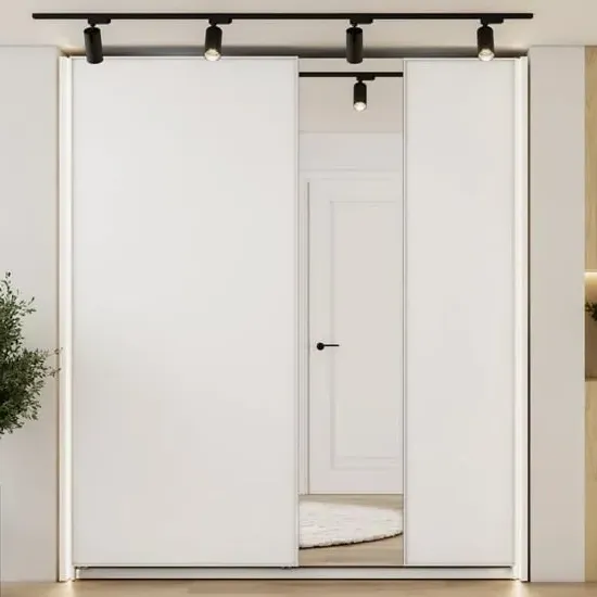 Madrid Wardrobe with 2 Sliding Doors and LED - White