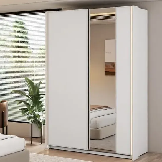 Madrid Wardrobe with 2 Sliding Doors and LED - White