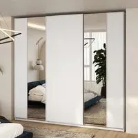 Madrid Wardrobe with 3 Sliding Doors and LED - White