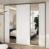 Madrid Wardrobe with 3 Sliding Doors and LED - White