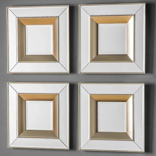 Madrina Square Set of 4 Wall Mirrors - Gold product