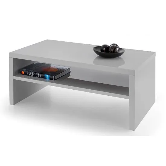 Maelie Rectangular Coffee Table with Storage - Grey, MDF