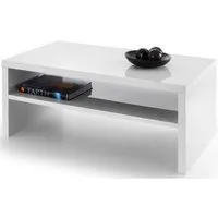 Maelie Rectangular Coffee Table with Storage - White, MDF