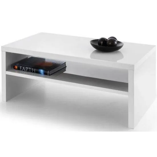 Maelie Rectangular Coffee Table with Storage - White, MDF image