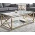 Maemi Coffee Table with Storage - Clear, Gold