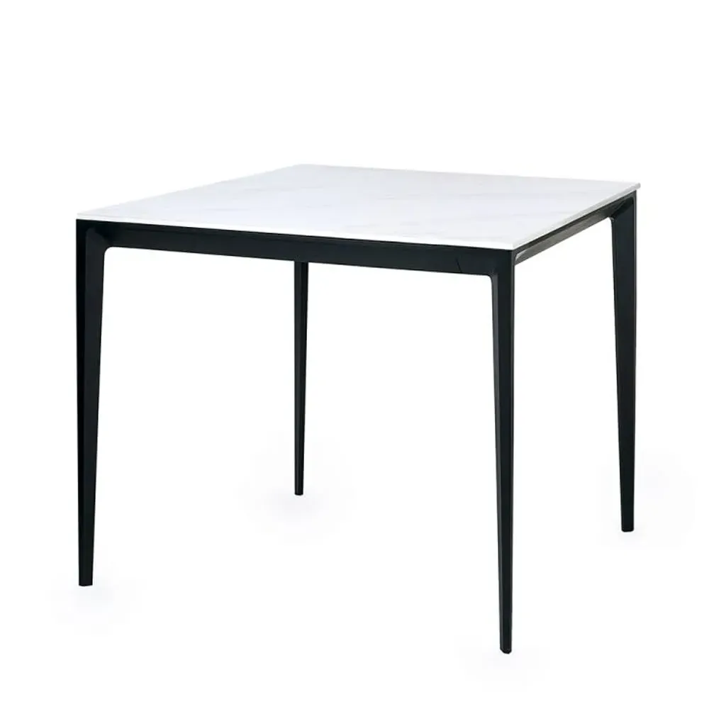 Maemi Square Dining Table - White, Marble