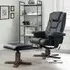 Maeryn Massage Recliner Chair with Footstool - Black, Faux Leather