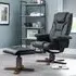Maeryn Swivel Recliner Chair with Footstool - Black, Faux Leather