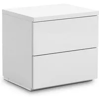 Maeva Bedside Cabinet with 2 Drawers - White, High Gloss alternate view