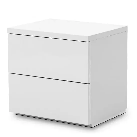 Maeva Bedside Cabinet with 2 Drawers - White, High Gloss product
