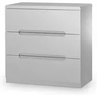 Magaly 3-Drawer Chest of Drawers - Grey, High Gloss