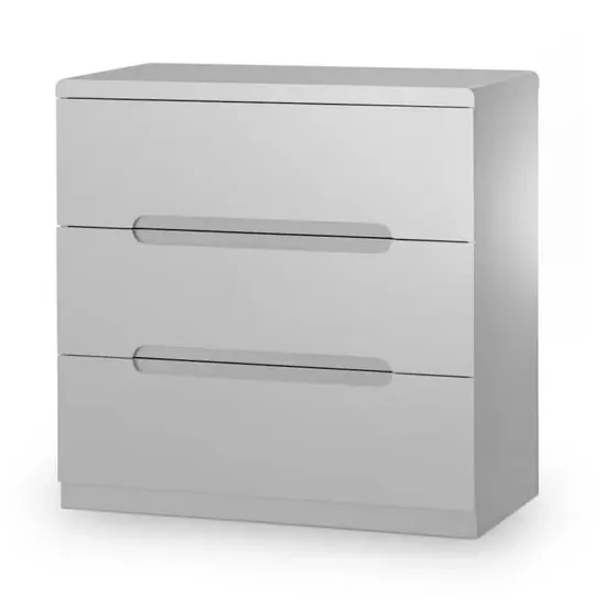 Magaly 3-Drawer Chest of Drawers - Grey, High Gloss image