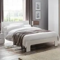 Magaly Double Bed Frame - White High Gloss