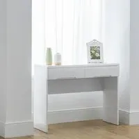 Magaly Dressing Table with 2 Drawers - White, High Gloss