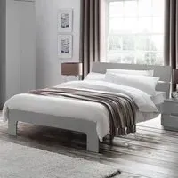 Magaly King Size Bed Frame - Grey, High Gloss