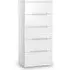 Magaly Narrow 5-Drawer Chest of Drawers - White, High Gloss