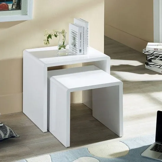 Magaly Nest of Tables - White High Gloss