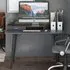 Maghull Laptop Desk with Storage - Walnut, Charcoal Grey