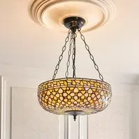 Magna Tiffany Glass Inverted Pendant Light - Multicolour