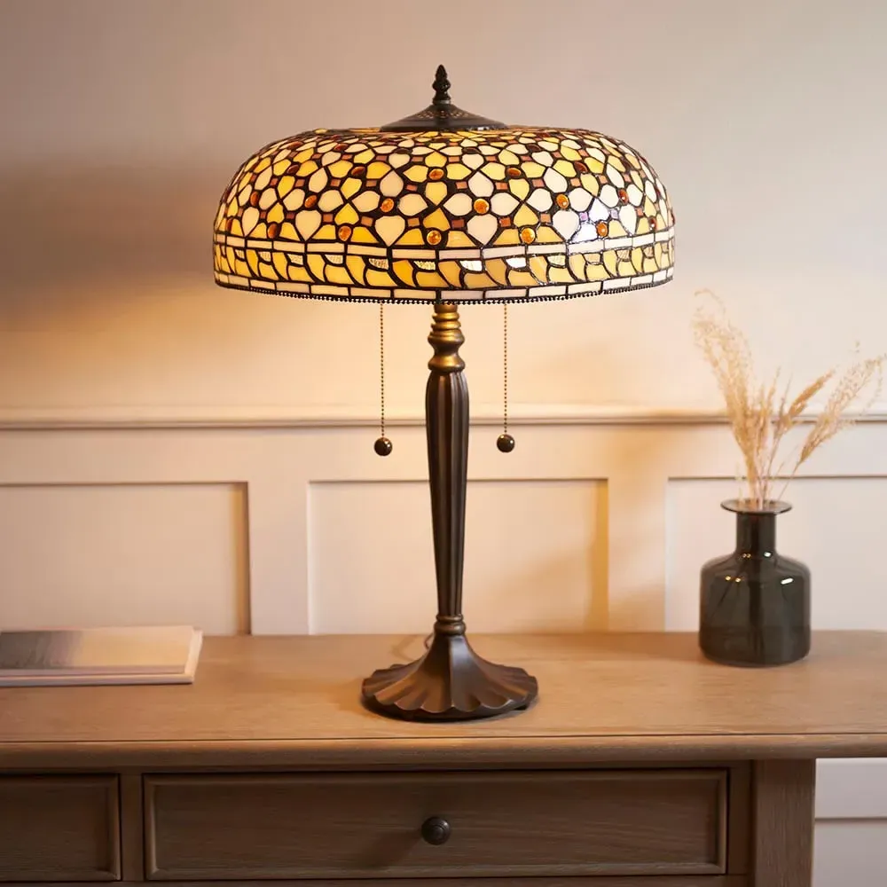 Magna Tiffany Glass Table Lamp - Multicolour