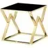 Magni Lamp Table - Black Glass, Gold Metal