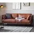 Magnolia 3-Seater Sofa with Metal Legs - Brown, Leather