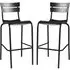 Magnolia Bar Stools In Pair - Black, Aluminium