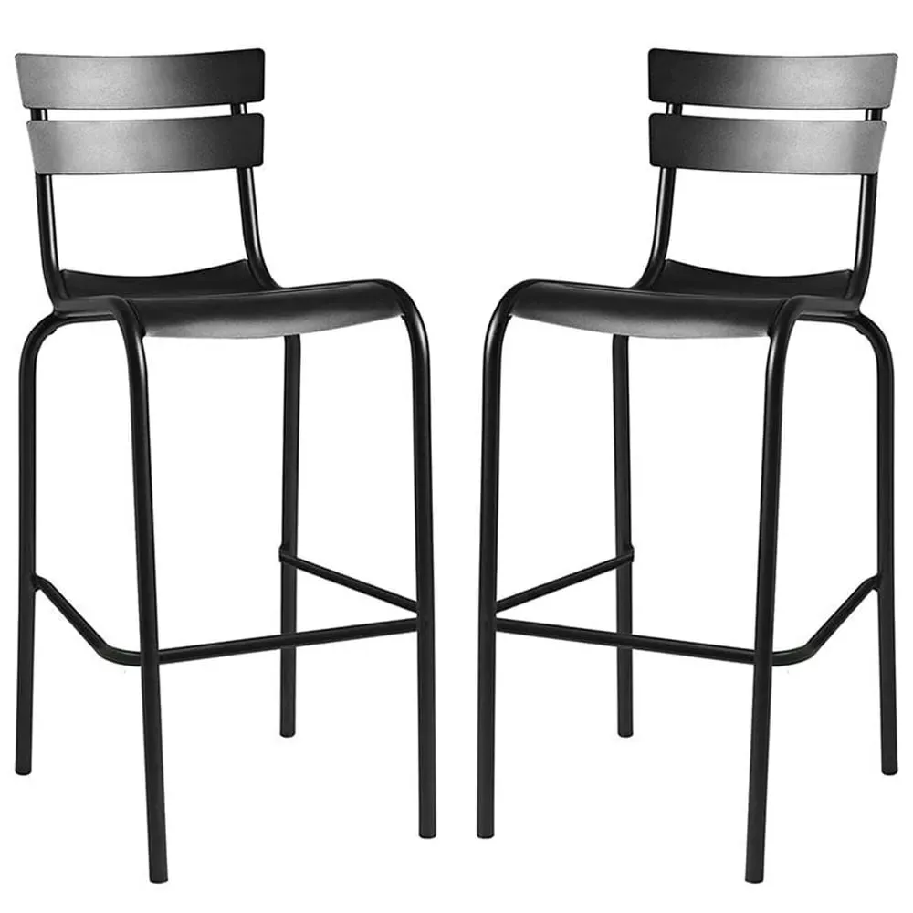 Magnolia Bar Stools In Pair - Black, Aluminium image