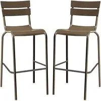 Magnolia Bar Stools In Pair - Grey, Aluminium