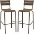 Magnolia Bar Stools In Pair - Grey, Aluminium