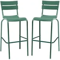 Magnolia Bar Stools In Pair - Light Blue, Aluminium