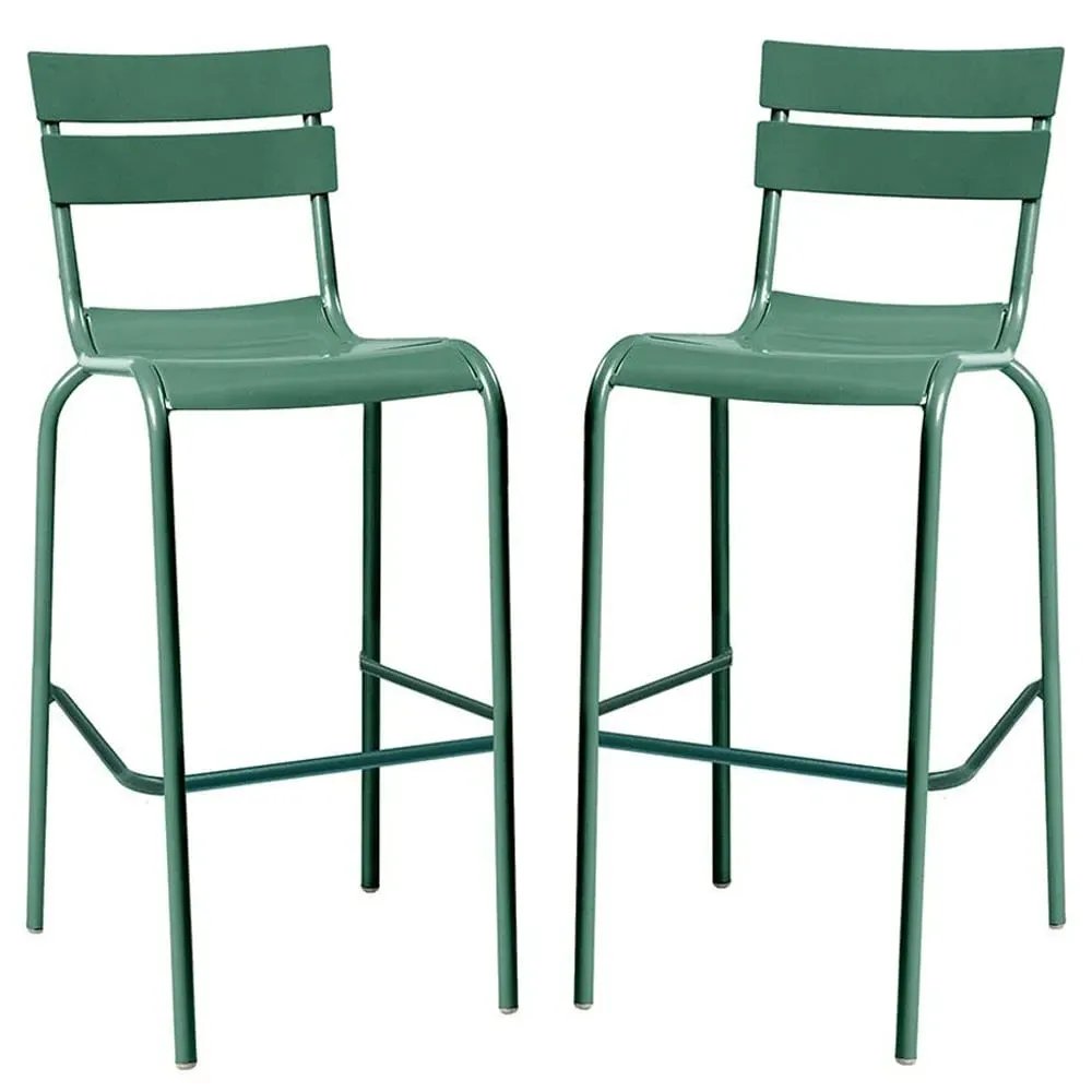 Magnolia Bar Stools In Pair - Light Blue, Aluminium