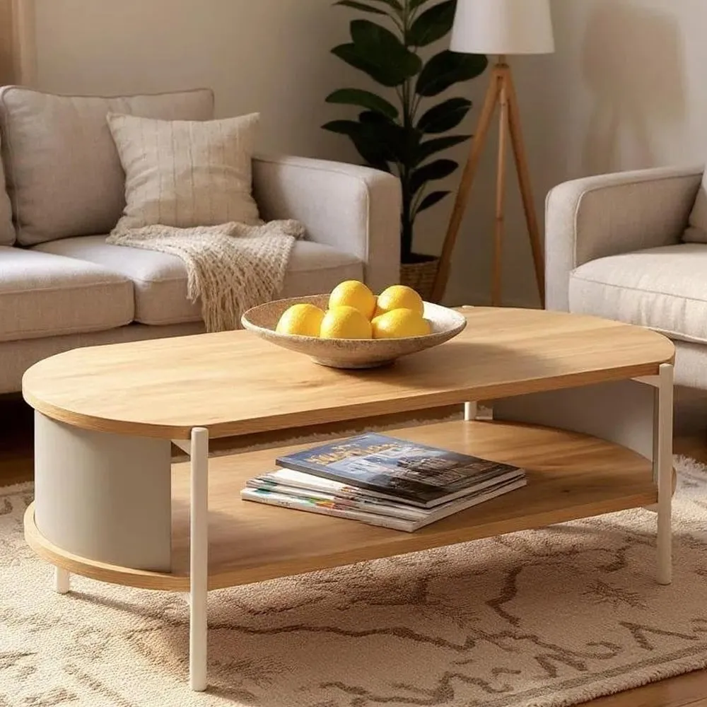 Magnolia Coffee Table with Undershelf - Grey, Oak