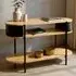 Magnolia Console Table with 2 Shelves - Black, Oak
