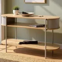 Magnolia Console Table with 2 Shelves - Grey, Oak