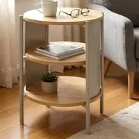 Magnolia End Table with 2 Shelves - Grey, Oak