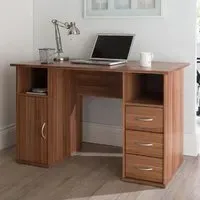 Magnolia Laptop Desk with 3 Drawers - Walnut