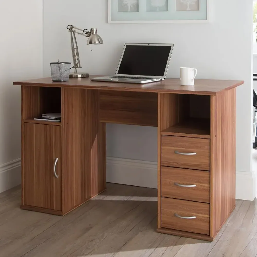 Magnolia Laptop Desk with 3 Drawers - Walnut