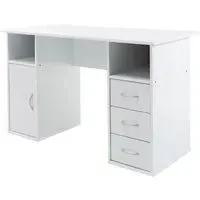 Magnolia Laptop Desk with 3 Drawers - White