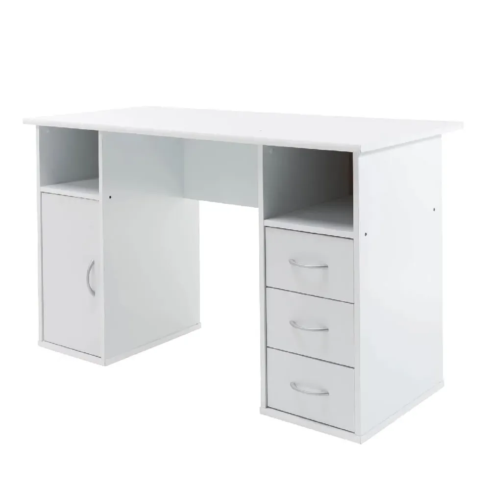 Magnolia Laptop Desk with 3 Drawers - White