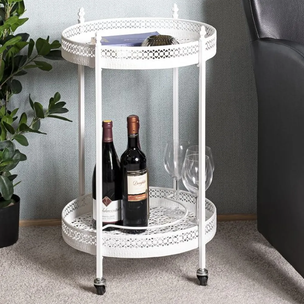 Magnolia Metal Drinks Serving Trolley - White