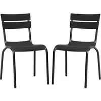 Magnolia Outdoor Side Chairs Set of 2 - Black, Aluminium