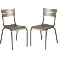 Magnolia Outdoor Side Chairs Set of 2 - Grey, Aluminium