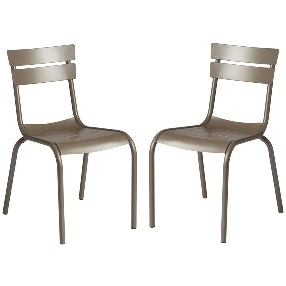 Magnolia Outdoor Side Chairs Set of 2 - Grey, Aluminium