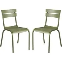 Magnolia Outdoor Side Chairs Set of 2 - Olive Green, Aluminium