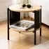 Magnolia Side Table with Shelf - Black, Oak