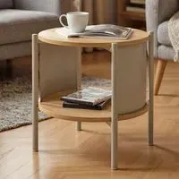 Magnolia Side Table with Shelf - Grey, Oak