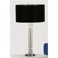 Maia Table Lamp with Black Shade - Silver